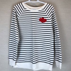Adorable & Cozy Black striped Heart Sweater❤️